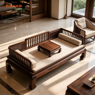 Giường La Hán Phong Cách Trung Quốc Mẫu Ba Thành-SBT 017
