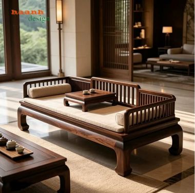 Giường La Hán Phong Cách Trung Quốc Mẫu Ba Thành-SBT 017