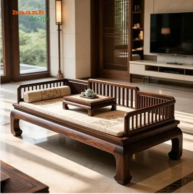 Giường La Hán Phong Cách Trung Quốc Mẫu Ba Thành-SBT 017