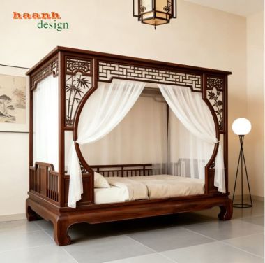 Giường la hán gỗ óc chó – Đẳng cấp cổ điển cho phòng ngủ-SBT 016