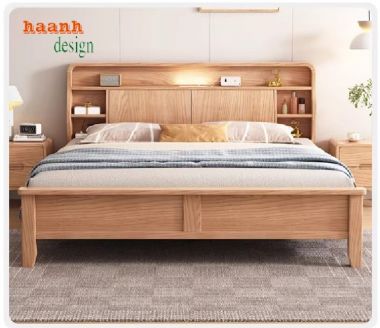 Giường ngủ gỗ sồi và xu hướng thiết kế nội thất hiện đại-DNH 008