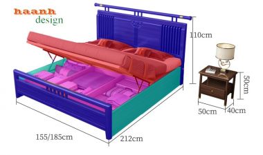 Giường ngủ gỗ tự nhiên hiện đại GNH 003