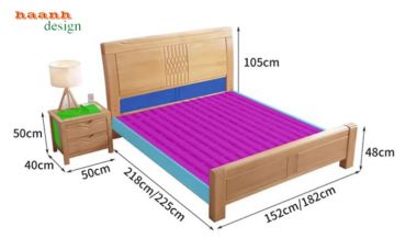 Giường ngủ gỗ tự nhiên hiện đại – xu hướng nội thất 2026-DHN 015