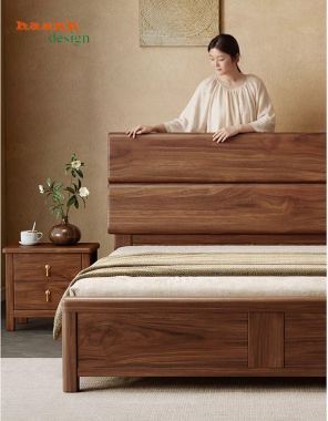 Giường ngủ gỗ óc chó Hà Nội-DHN 018