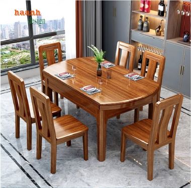 Thiết kế thông minh cho bàn ghế ăn gỗ hiện đại-BGA 006