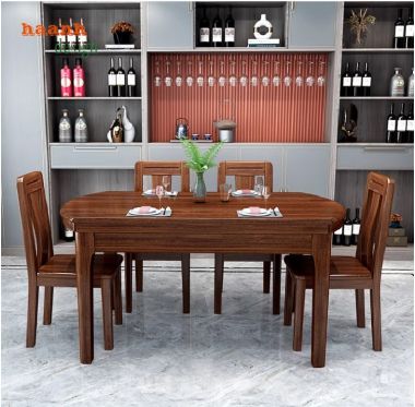 Thiết kế thông minh cho bàn ghế ăn gỗ hiện đại-BGA 006