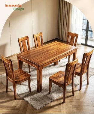 Bàn ghế ăn gỗ tự nhiên 6 ghế thiết kế hiện đại - BGA 014
