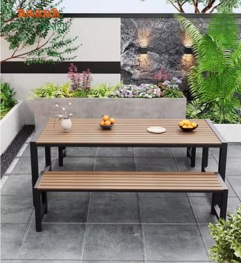 Sáng tạo không gian sống với bàn ghế chân sắt gỗ-NTG 022