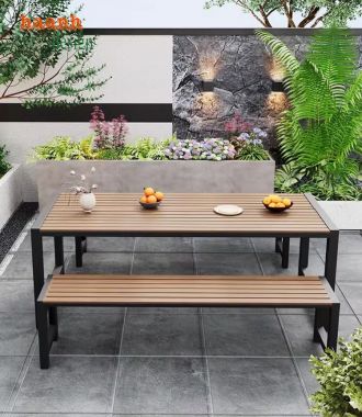 Sáng tạo không gian sống với bàn ghế chân sắt gỗ-NTG 022