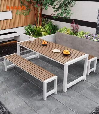 Sáng tạo không gian sống với bàn ghế chân sắt gỗ-NTG 022