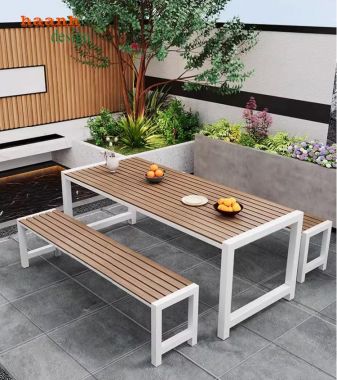 Sáng tạo không gian sống với bàn ghế chân sắt gỗ-NTG 022