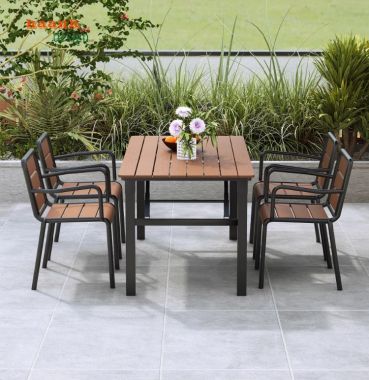Chọn lựa bàn ghế sắt gỗ ngoài trời cho sân vườn-NTG 019