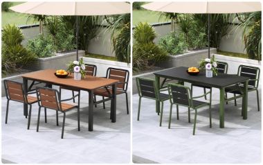 Chọn lựa bàn ghế sắt gỗ ngoài trời cho sân vườn-NTG 019