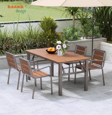 Chọn lựa bàn ghế sắt gỗ ngoài trời cho sân vườn-NTG 019