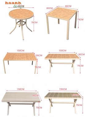  Bàn ghế sắt sơn tĩnh điện kết hợp gỗ ngoài trời sân vườn NTG 003