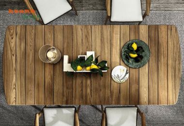 Bàn ghế gỗ teak kết hợp mây nhựa BGT 001