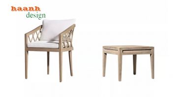 Bàn ghế ngoài trời gỗ Teak tự nhiên BGT 013