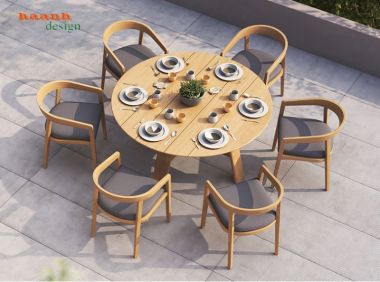 Bàn ghế ăn gỗ Teak sân vườn gia đình sang trọng và tinh tế BGT 005