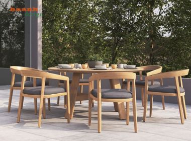 Bàn ghế ăn gỗ Teak sân vườn gia đình sang trọng và tinh tế BGT 005