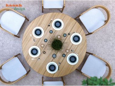 Bàn ghế ăn gỗ Teak sân vườn gia đình sang trọng và tinh tế BGT 005