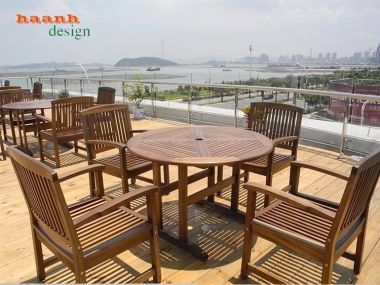 Bàn ghế gỗ Teak sân vườn ngoài trời BGT 010