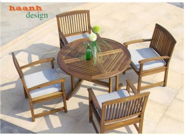 Bàn ghế gỗ Teak sân vườn ngoài trời BGT 010