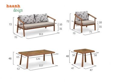Khám phá vẻ đẹp của bàn ghế sofa gỗ teak -SNT 012