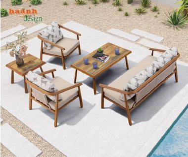 Khám phá vẻ đẹp của bàn ghế sofa gỗ teak -SNT 012