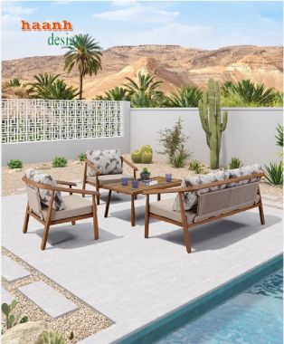 Khám phá vẻ đẹp của bàn ghế sofa gỗ teak -SNT 012