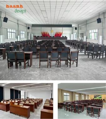 Top mẫu bàn ghế hội trường bằng gỗ hiện đại, bền đẹp-BHN 006