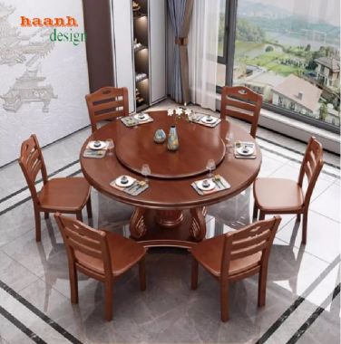 Nâng tầm trải nghiệm ẩm thực với bàn ăn nhà hàng gỗ tự nhiên-BNH 003