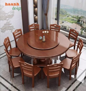 Nâng tầm trải nghiệm ẩm thực với bàn ăn nhà hàng gỗ tự nhiên-BNH 003