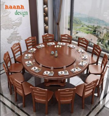 Nâng tầm trải nghiệm ẩm thực với bàn ăn nhà hàng gỗ tự nhiên-BNH 003