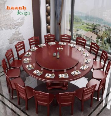 Nâng tầm trải nghiệm ẩm thực với bàn ăn nhà hàng gỗ tự nhiên-BNH 003