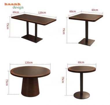 Bàn ghế ăn nhà hàng gỗ hiện đại phối đệm cam - BNH 013