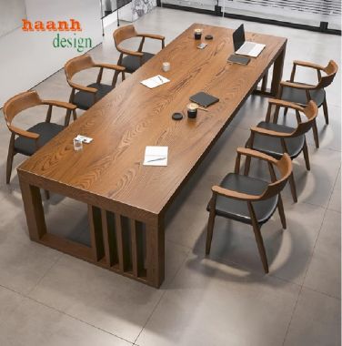 Bàn ghế hội nghị gỗ tự nhiên bền đẹp, giá tận xưởng-PHH 011