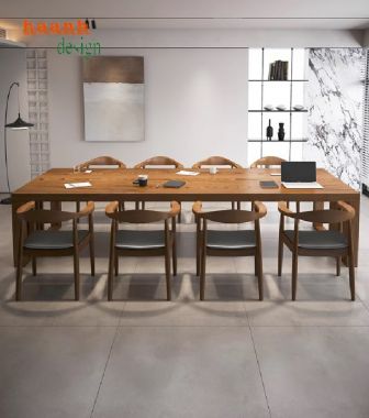 Bàn ghế hội nghị gỗ tự nhiên bền đẹp, giá tận xưởng-PHH 011
