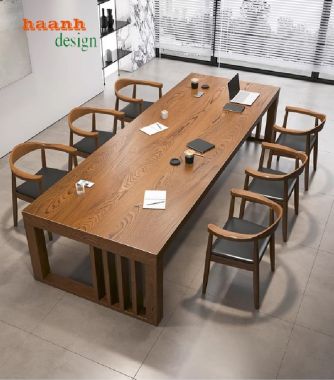 Bàn ghế hội nghị gỗ tự nhiên bền đẹp, giá tận xưởng-PHH 011