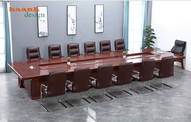Bàn ghế phòng họp gỗ tự nhiên chuyên nghiệp PHH 004