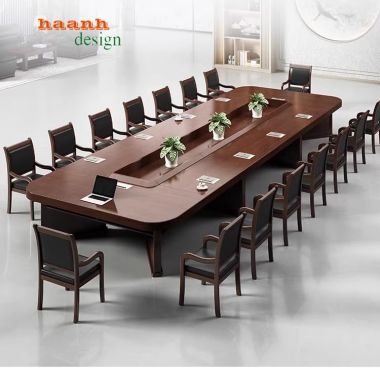 Bàn ghế phòng họp gỗ tự nhiên chuyên nghiệp PHH 004