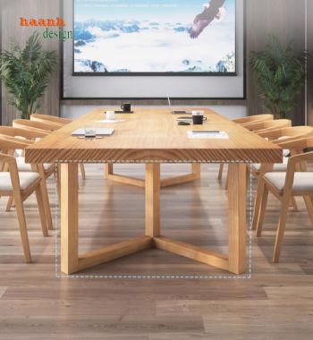 Thiết kế bàn họp gỗ sồi tự nhiên cho văn phòng hiện đại-PHH 009