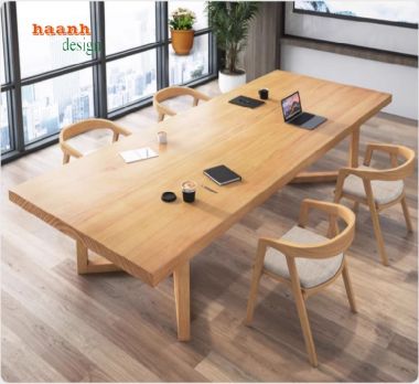 Thiết kế bàn họp gỗ sồi tự nhiên cho văn phòng hiện đại-PHH 009