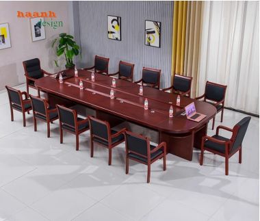 Bàn ghế phòng họp gỗ tự nhiên chuyên nghiệp PHH 004