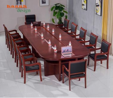 Bàn ghế phòng họp gỗ tự nhiên chuyên nghiệp PHH 004