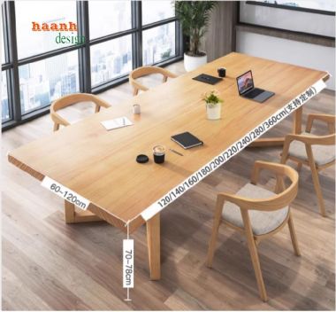 Thiết kế bàn họp gỗ sồi tự nhiên cho văn phòng hiện đại-PHH 009