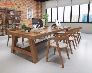  Bàn họp văn phòng gỗ tự nhiên chất lượng chuyên nghiệp PHH 002