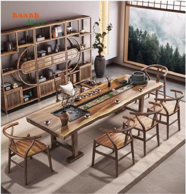 Xu hướng thiết kế bàn trà gỗ óc chó năm 2024-BNG 018