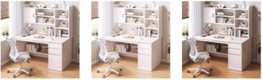 Bộ bàn học trẻ em kèm giá sách đẹp, an toàn cho phòng bé-BHC 006