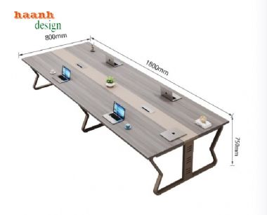 Bàn hội nghị văn phòng hiện đại – Kết hợp giữa sắt và gỗ-BHS 011