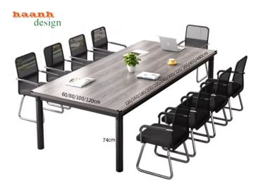 Mẫu bàn hội nghị chân sắt mặt gỗ đẹp bền giá tốt 2026-BHS 015